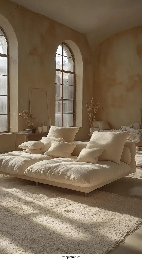 Cream Sofa in a Modern Loft Interior