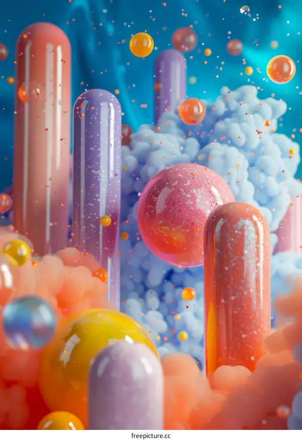 Abstract Colorful Liquid Forms Illustration