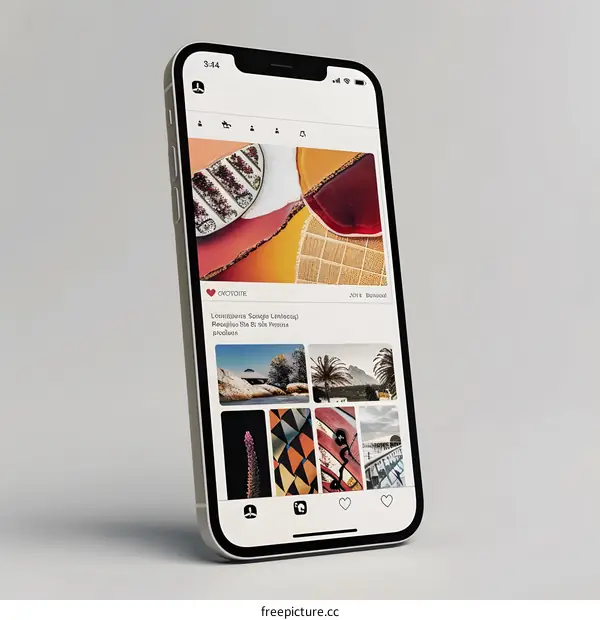 Smartphone Screen with Social Media App