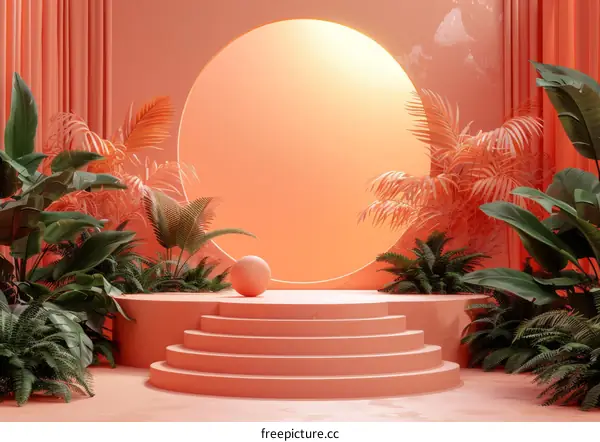 Peachy Tropical Display Background Design