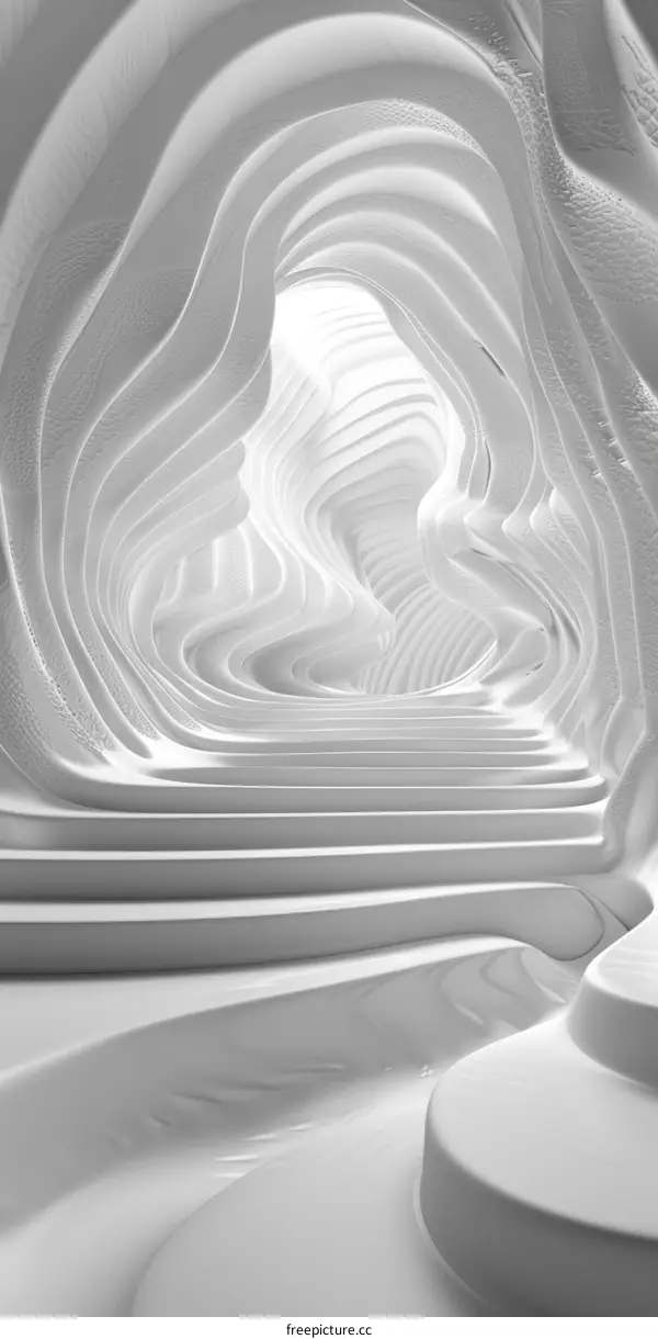 White Minimalist Cave Structure