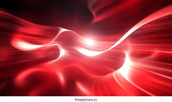 Abstract Red Flowing Lines Illustration