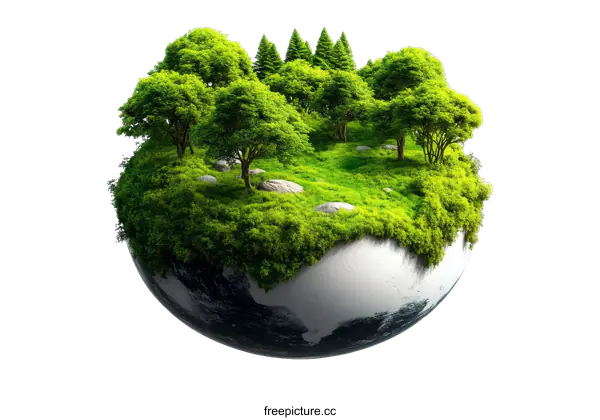 [Transparent Background PNG]Green Earth Illustration