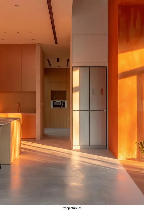 Inviting Minimalist Kitchen with Ample Sunlight