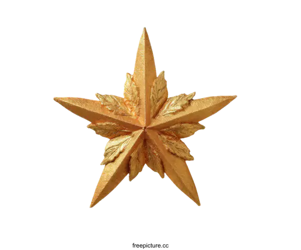 [Transparent Background PNG]Golden Decorative Star Ornament