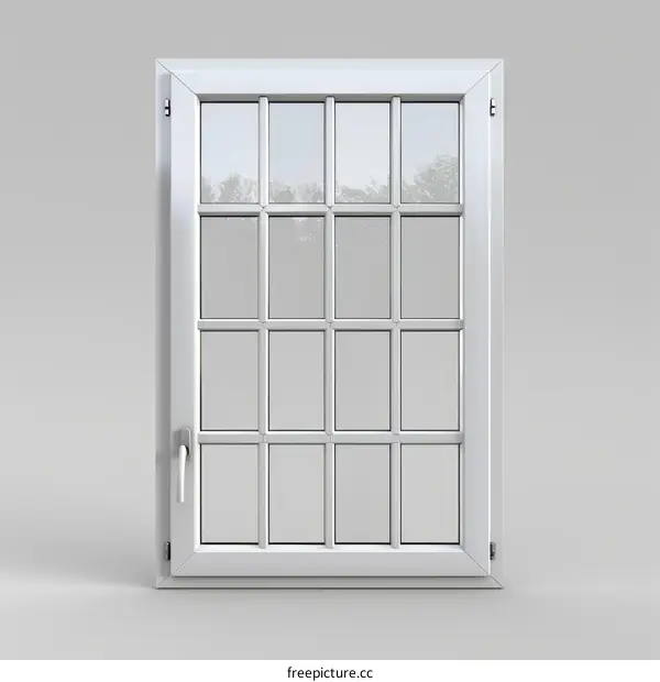 White Plastic Window Modern Interior 3D Render