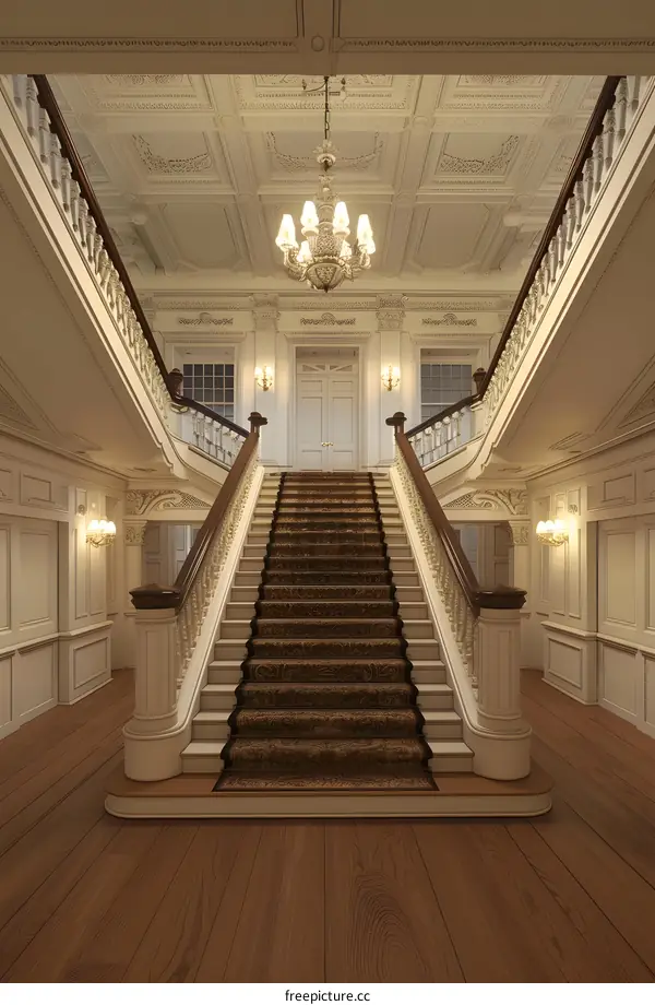 Grand Staircase in a Luxury Mansion
