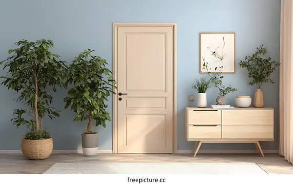 Modern Minimalist Entryway Decor Illustration