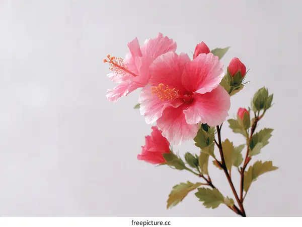 Beautiful Pink Hibiscus Flowers Arrangement