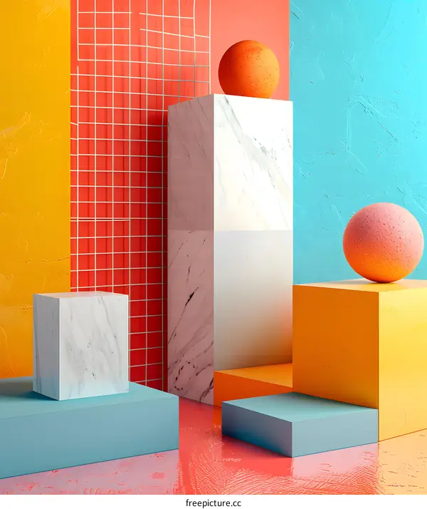 Abstract Geometric Shapes with Colorful Backgrounds