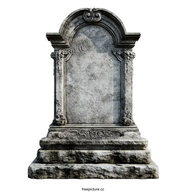 [Transparent Background PNG]Ancient Stone Monumental Tombstone Design