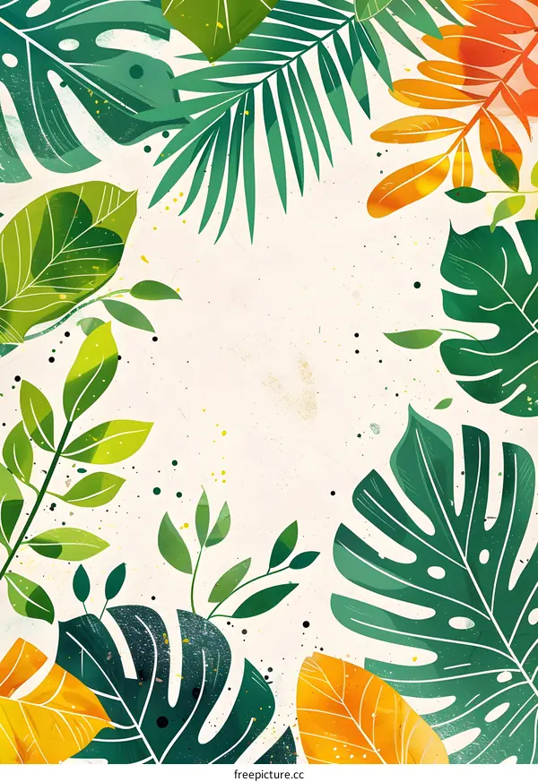 Tropical Leaves Illustration Background