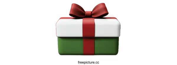 [Transparent Background PNG]3D Rendered Gift Box with Red Ribbon