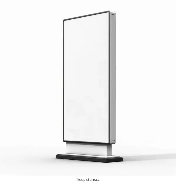 Blank advertisement billboard mockup template on isolated white backdrop in 3D illustration.