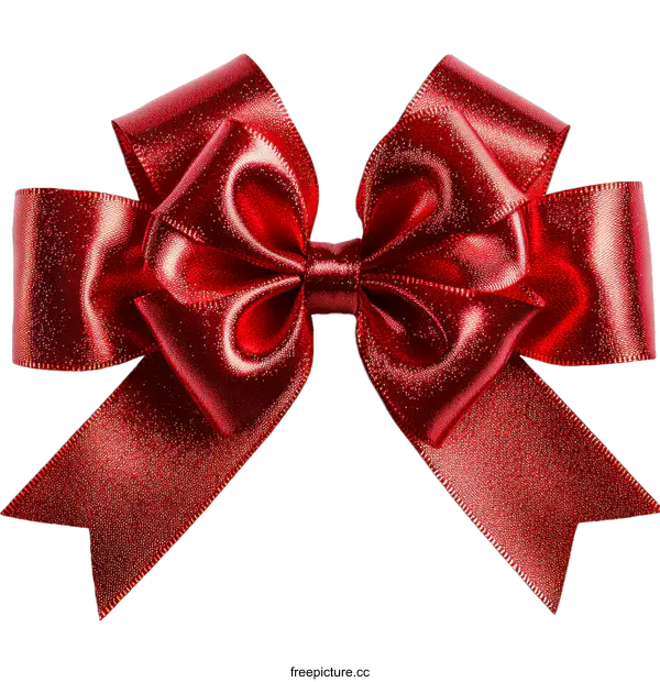 [Transparent Background PNG]Elegant Red Gift Bow on White Background