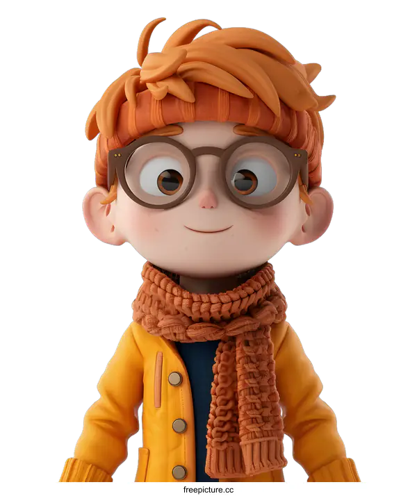 [Transparent Background PNG]3D cartoon character of a boy