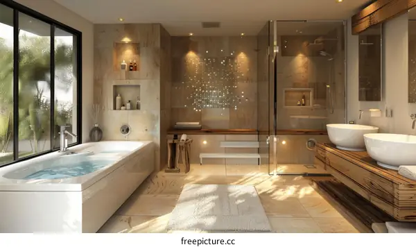 Modern Spa Bathroom Design Illustration