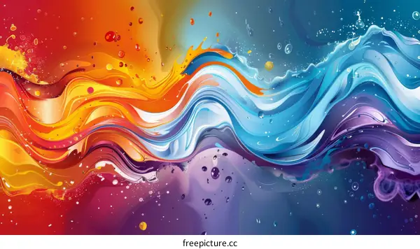 Colorful Abstract Fluid Waves