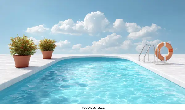 Modern Swimming Pool with Cloudscape