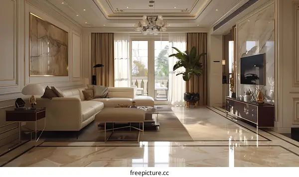 Living room of luxury house