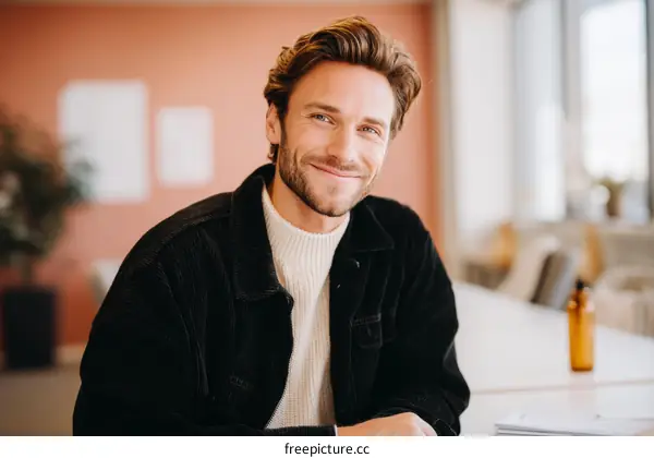 Portrait of a Caucasian Man in Casual Attire