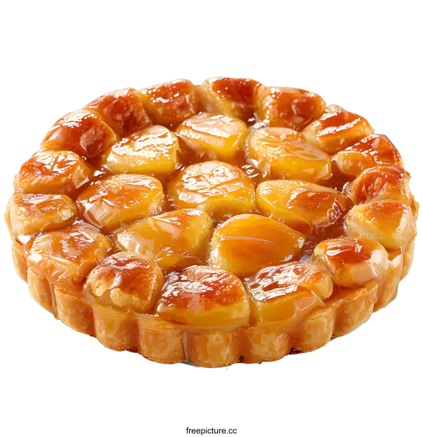 [Transparent Background PNG]A delicious apple tart with a golden crust