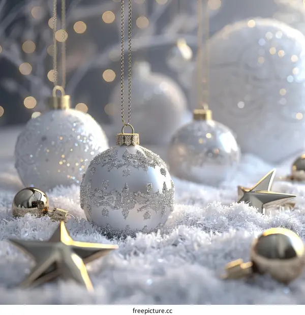 Elegant Silver Christmas Ornaments