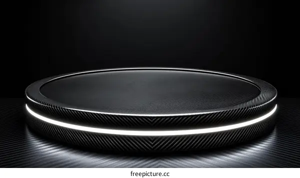 Modern Black Carbon Fiber Display Podium