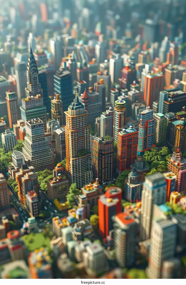 Pixelated Cityscape: A Digital Metropolis