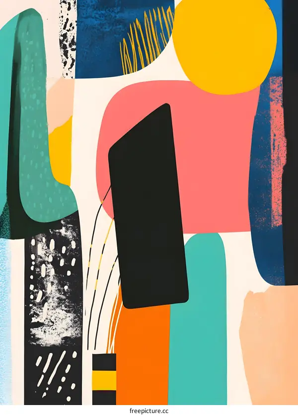 Abstract Geometric Shapes in Bright Colors