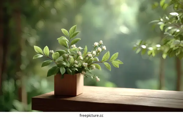 Peaceful Forest Scene with Plants