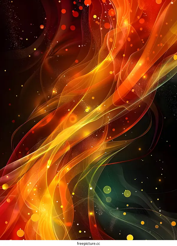 Wavy Orange Green Light Painting