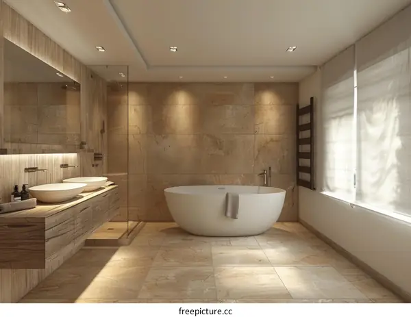 Modern Beige Bathroom Interior Design