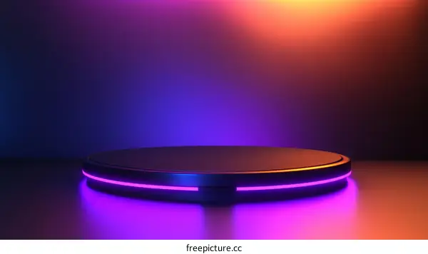 Neon Light Circular Stage Platform