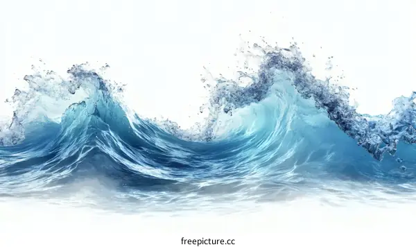 Ocean Wave Splash Artistic Illustration