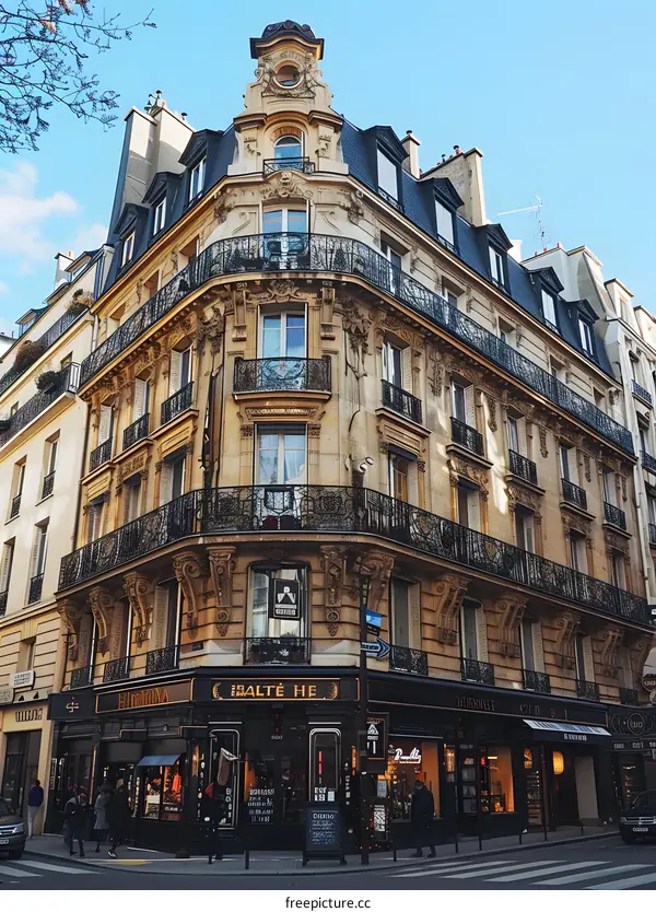 European-style buildings with exquisite exterior carvings