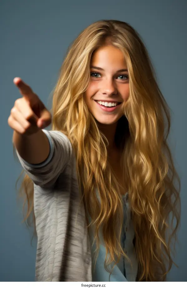 Portrait of a Smiling Blonde Woman
