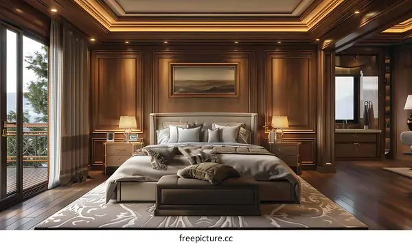 Wooden luxury bedroom