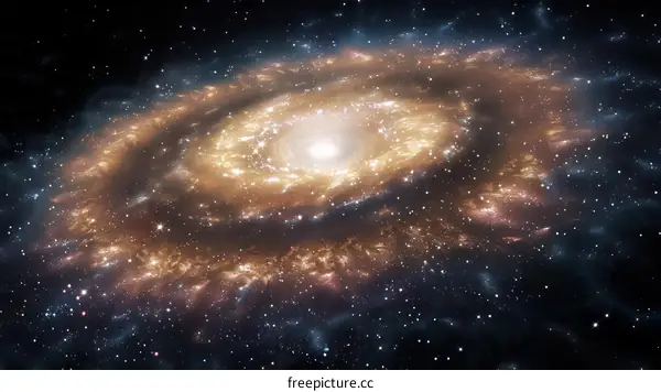Spiral galaxy with bright center and long spiral arms