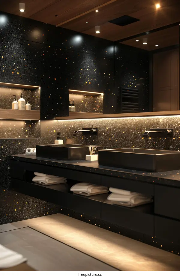 Luxury Modern Bathroom Design with Sparkle
