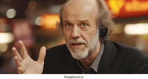 Portrait of an Elderly Man with a White Beard and a Black Jacket