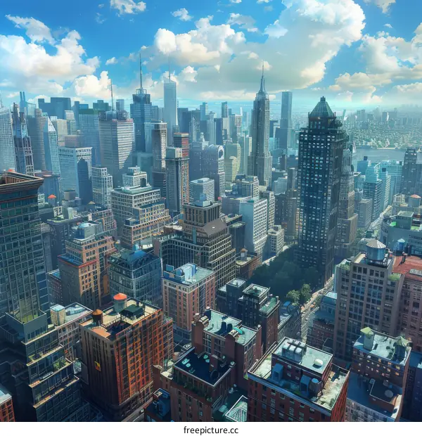 Aerial View of a Modern Cityscape