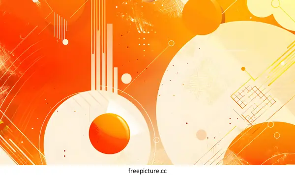 Abstract Geometric Design in Orange and White
