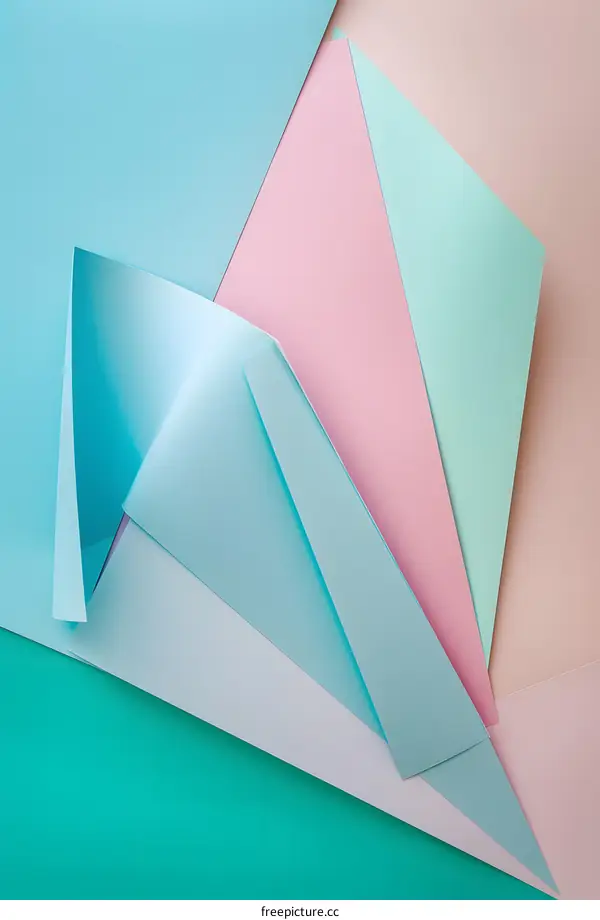 Abstract Pastel Color Background With Geometric Shapes