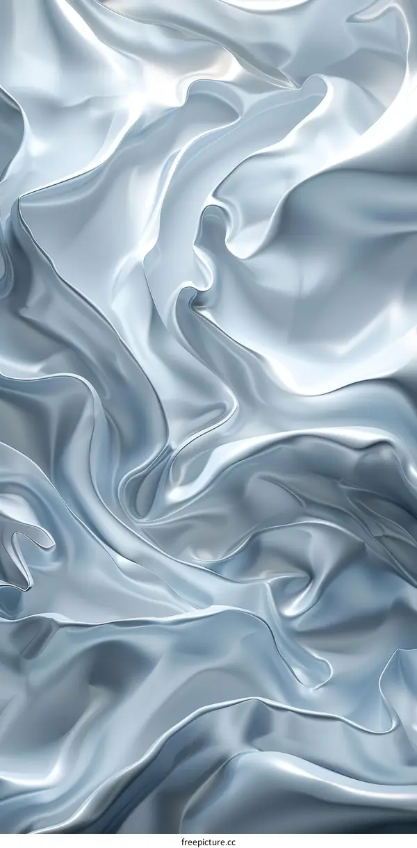 Abstract Silver Liquid Fabric Texture