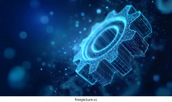 Abstract Digital Gear Illustration