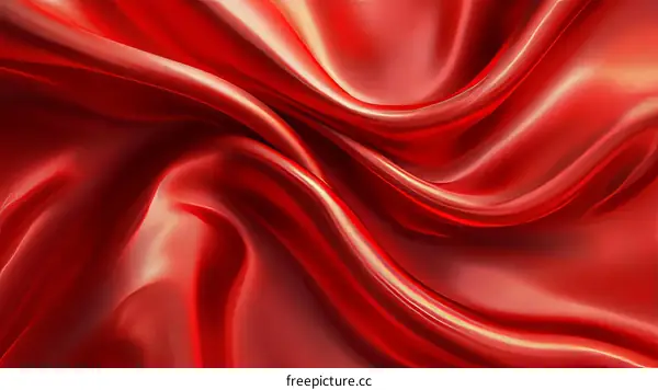 Close-up Red Satin Fabric Texture