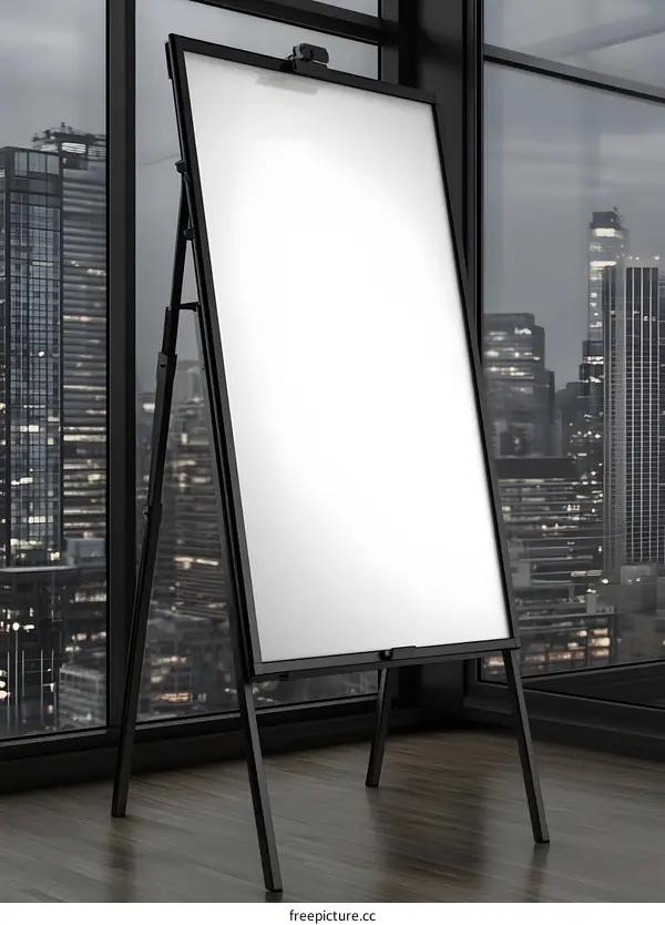 Blank Whiteboard on Easel Stand Mockup