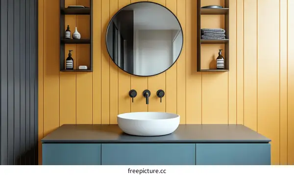 Modern Bathroom Interior Design with Warm Colors