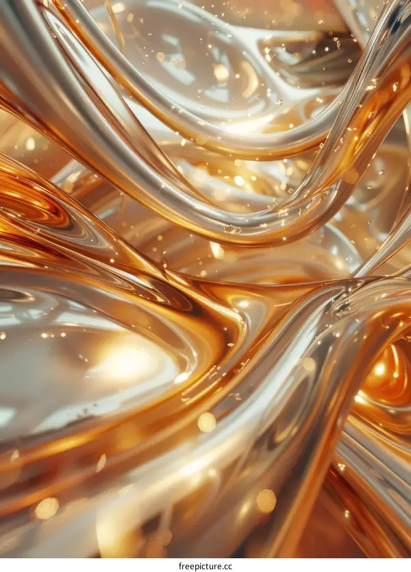 Abstract Liquid Gold and Silver Flowing Texture